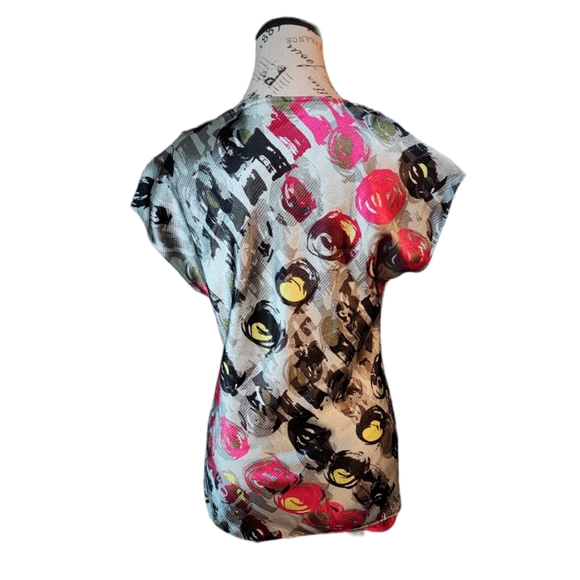 The LimitedClassy Ruffle Neck Black/Pink Blouse Size Small - Picture 2 of 3